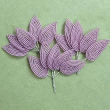 Load image into Gallery viewer, Vintage French Lavender Glass Beaded Leaves