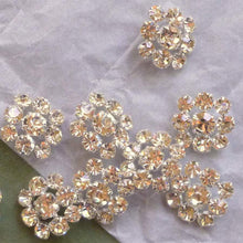 Load image into Gallery viewer, Vintage Czech Clear Foil Backed Prong set Rhinestone Buttons