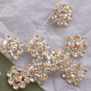 Vintage Czech Clear Foil Backed Prong set Rhinestone Buttons