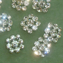 Load image into Gallery viewer, Vintage Czech Clear Foil Backed Prong set Rhinestone Buttons