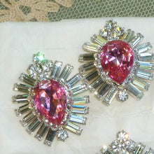 Load image into Gallery viewer, Large Vintage Czech Prong Set Rhinestone Buttons