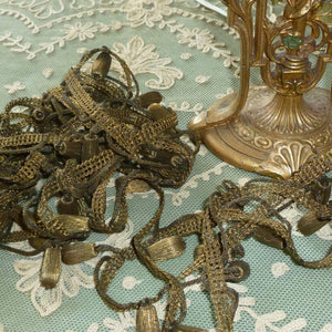 Antique Gold/Bronze Metal Bobble Embellished Trim