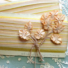 Load image into Gallery viewer, French Picot Ombre Antique Ribbon in Apricot Pink With Yellow Picots