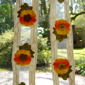 Vintage Ombre Embroidered Flower Trim