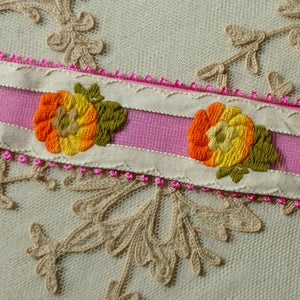 Vintage Ombre Embroidered Flower Trim