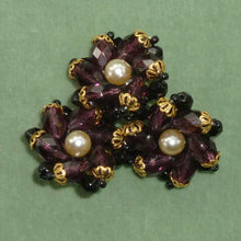 Load image into Gallery viewer, Large Amethyst Glass Beaded Czech Button