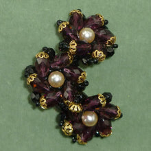 Load image into Gallery viewer, Large Amethyst Glass Beaded Czech Button
