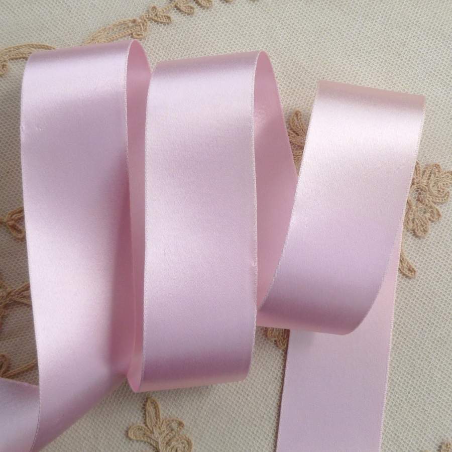 Pink Ribbon, Double-faced Pale Pink Satin Ribbon 1 1/2 Inches Wide