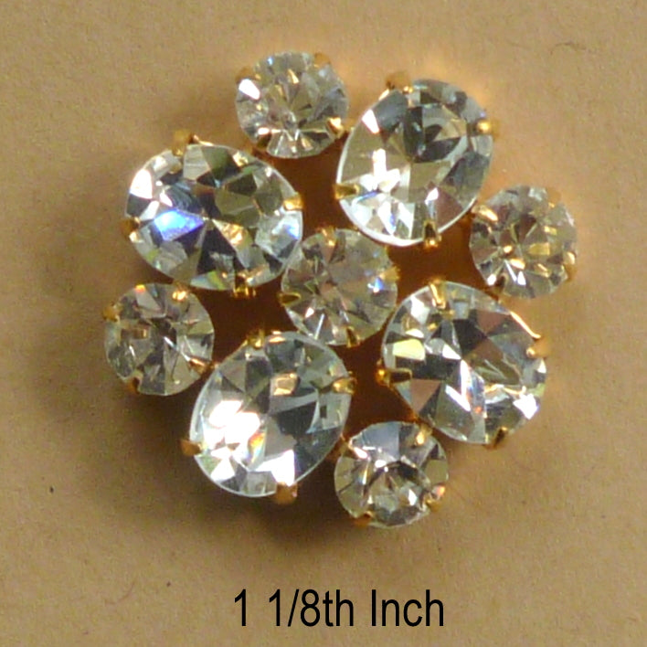 Oval Rhinestone Button Large Oval and Round Rhinestone Vintage Buttons – Vintage Passementerie