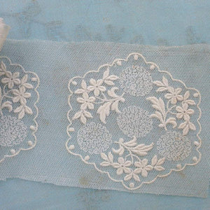 Embroidered Fine Net Lace Medallions