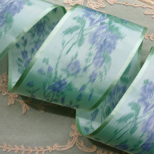 Elegant Taffeta Watercolor Ribbon With Satin Borders