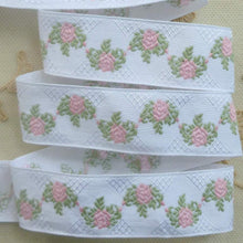 Load image into Gallery viewer, French Roses and Trellis Vintage Ribbon Trim