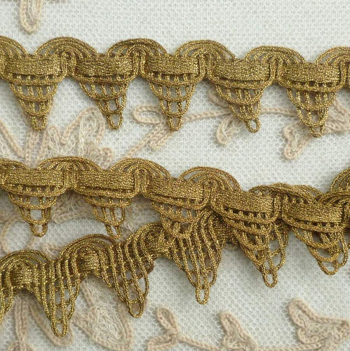 Antique Gold METAL Trim Cord and Metal Lace