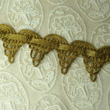 Load image into Gallery viewer, Antique Gold METAL Trim Cord and Metal Lace