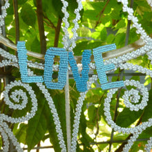 Load image into Gallery viewer, Antique French Blue Beaded Letters