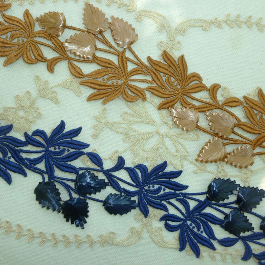 Cotton Embroidered and Straw Millinery Vintage Trim Appliques
