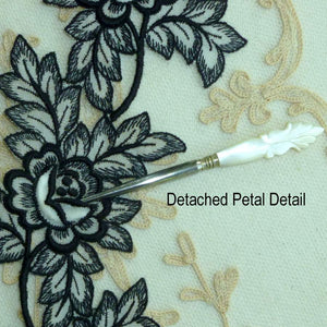 Vintage Swiss Padded Rose and Embroidered Leaf Motifs