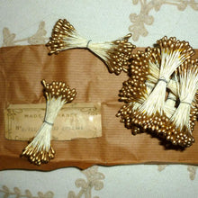 Load image into Gallery viewer, Antique French Gold and Silver Stamens Millinery Ribbonwork