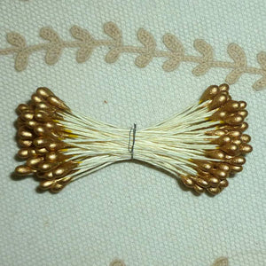 Antique French Gold and Silver Stamens Millinery Ribbonwork