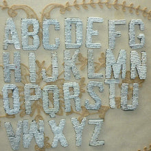 Load image into Gallery viewer, Antique French Beaded Letters Ivory