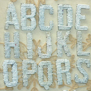 Antique French Beaded Letters Ivory
