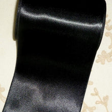 Load image into Gallery viewer, Fine Quality Vintage Double Faced Midnight Black Satin Ribbon