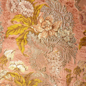 Belle Époque French Silk and Silver Metal Threads  Floral Brocade Yardage