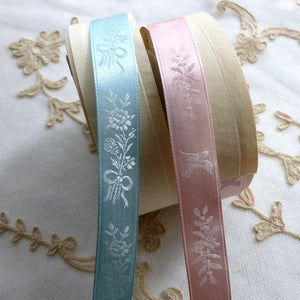 Vintage Satin Ribbon with Woven Motifs