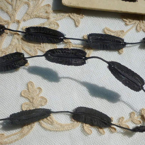 Antique Finely Detailed Black Leaf Garland