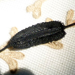 Antique Finely Detailed Black Leaf Garland
