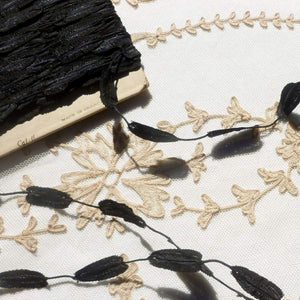 Antique Finely Detailed Black Leaf Garland