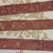 Load image into Gallery viewer, Antique Pink and Gold Metal Trim