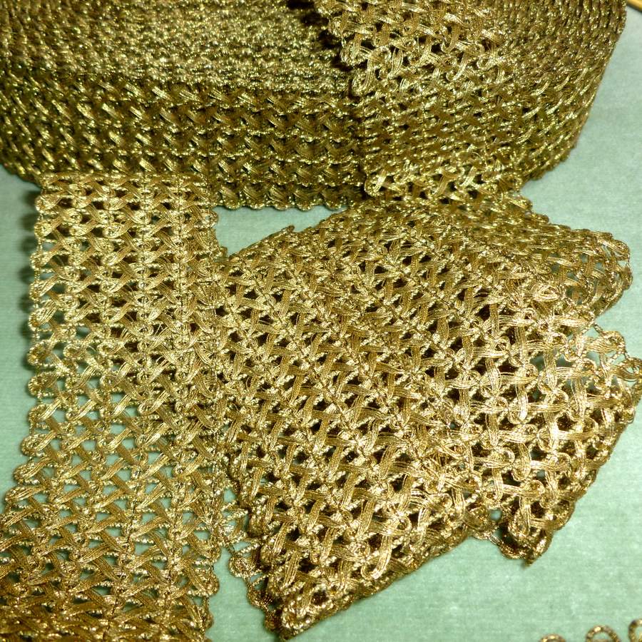 Lacy Woven Gold Metal Trim