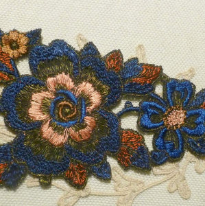 Embroidered Antique Applique with Gold Metal Thread Details