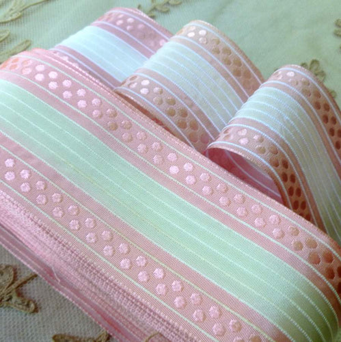 Vintage French Pink Polka Dot and Cord Trim