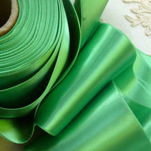 Load image into Gallery viewer, Lustrous Double Faced Satin Ribbon Green