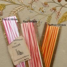 Load image into Gallery viewer, Antique French Silk Ombre Embroidery Ribbons 1 Yard