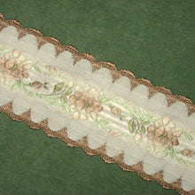 Load image into Gallery viewer, Vintage French Roses &amp; Scalloped Edged Ribbon 2 inch width