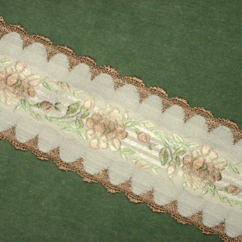 Vintage French Roses & Scalloped Edged Ribbon 2 inch width