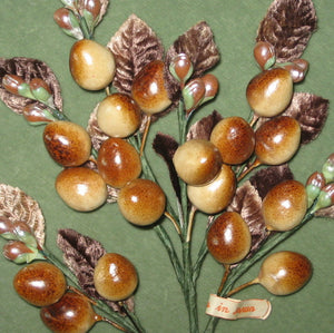 Speckled Browns Greens and Ivory Millinery Berries