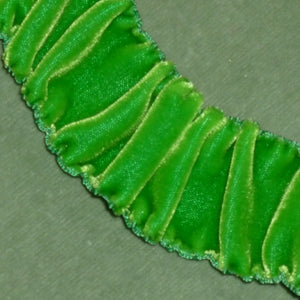 Vintage Emerald Green Velvet Ribbon Taffeta Back Drawstrings Color of the year 2013