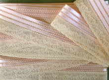 Load image into Gallery viewer, Vintage 1930/40&#39;s Pink Satin Ribbon Feather Stitch Lace Lingerie Trim