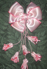 Load image into Gallery viewer, Art dyed silk satin bow and buds