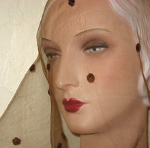 Load image into Gallery viewer, Edwardian silk chiffon &amp; chenille dot veiling