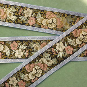 Vintage French Brocade Ribbon Chinoiserie Design