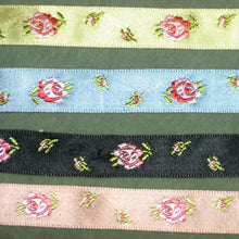 Load image into Gallery viewer, Antique French Satin Rose Motifs Ribbons