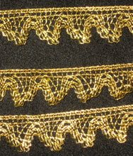 Load image into Gallery viewer, Antique French Gold Metal Lace Scalloped Border