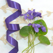 Load image into Gallery viewer, Vintage Ribbon by the Roll - True Violet Single Faced Satin Ribbon