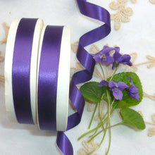 Load image into Gallery viewer, Vintage Ribbon by the Roll - True Violet Single Faced Satin Ribbon